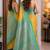 Yellow soft silk blend banarasi jacuard work festive saree with unstitched blouse piece