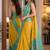 Yellow soft silk blend banarasi jacuard work festive saree with unstitched blouse piece