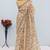 cream cotton blend zari weaving floral digital print festive saree with unstitched blouse piece