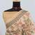 cream cotton blend zari weaving floral digital print festive saree with unstitched blouse piece