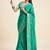 sea green chiffon fabric smart festive graceful saree