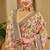 cream cotton blend zari weaving floral digital print festive saree with unstitched blouse piece