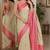 Cream soft silk blend banarasi jacuard work festive saree with unstitched blouse piece