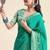 sea green chiffon fabric smart festive graceful saree