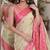 Cream soft silk blend banarasi jacuard work festive saree with unstitched blouse piece