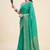 sea green chiffon fabric smart festive graceful saree