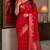 Pink soft silk blend banarasi jacuard work festive saree with unstitched blouse piece