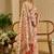 cream cotton blend zari weaving floral digital print festive saree with unstitched blouse piece