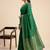 green chiffon fabric smart festive graceful saree