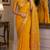 Yeloow soft silk blend banarasi jacuard work festive saree with unstitched blouse piece