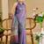 purple cotton blend zari weaving floral digital print festive saree with unstitched blouse piece