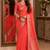 Orange soft silk blend banarasi jacuard work festive saree with unstitched blouse piece
