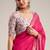 magenta chiffon fabric smart festive graceful saree