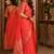 Orange soft silk blend banarasi jacuard work festive saree with unstitched blouse piece