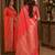 Orange soft silk blend banarasi jacuard work festive saree with unstitched blouse piece