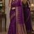Wine soft silk blend banarasi jacuard work festive saree with unstitched blouse piece