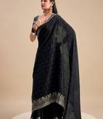 black chiffon fabric smart festive graceful saree