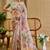 cream cotton blend zari weaving floral digital print festive saree with unstitched blouse piece
