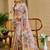 cream cotton blend zari weaving floral digital print festive saree with unstitched blouse piece