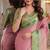 Pink soft silk blend banarasi jacuard work festive saree with unstitched blouse piece