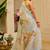 sky cotton blend zari weaving floral digital print festive saree with unstitched blouse piece