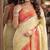 Cream  soft silk blend banarasi jacuard work festive saree with unstitched blouse piece