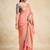 peach chiffon fabric smart festive graceful saree
