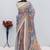 lavender cotton blend zari weaving floral digital print festive saree with unstitched blouse piece