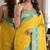 Yellow soft silk blend banarasi jacuard work festive saree with unstitched blouse piece