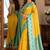 Yellow soft silk blend banarasi jacuard work festive saree with unstitched blouse piece