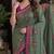 Sea green soft silk blend banarasi jacuard work festive saree with unstitched blouse piece