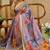 lavender cotton blend zari weaving floral digital print festive saree with unstitched blouse piece
