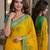 Yellow soft silk blend banarasi jacuard work festive saree with unstitched blouse piece