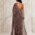 Brown color graceful floral printed smart ceremonial saree