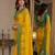 Yellow soft silk blend banarasi jacuard work festive saree with unstitched blouse piece