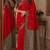 Red soft silk blend banarasi jacuard work festive saree with unstitched blouse piece