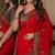 Red soft silk blend banarasi jacuard work festive saree with unstitched blouse piece