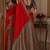 Red soft silk blend banarasi jacuard work festive saree with unstitched blouse piece