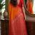 Orange soft silk blend banarasi jacuard work festive saree with unstitched blouse piece