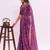 Purple  color graceful floral printed smart ceremonial saree