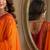 Orange soft silk blend banarasi jacuard work festive saree with unstitched blouse piece