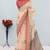 cream cotton blend zari weaving floral digital print festive saree with unstitched blouse piece