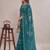Rama color graceful floral printed smart ceremonial saree