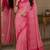Pink soft silk blend banarasi jacuard work festive saree with unstitched blouse piece