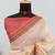 cream cotton blend zari weaving floral digital print festive saree with unstitched blouse piece