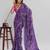 Violet color graceful floral printed smart ceremonial saree