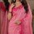 Pink soft silk blend banarasi jacuard work festive saree with unstitched blouse piece