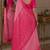 Pink soft silk blend banarasi jacuard work festive saree with unstitched blouse piece