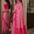 Pink soft silk blend banarasi jacuard work festive saree with unstitched blouse piece