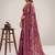 Wine color graceful floral printed smart ceremonial saree
